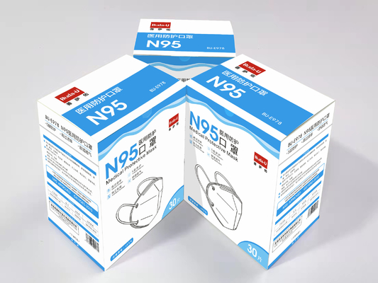 普萨佑国标耳带式N95折叠半面罩防颗粒物口罩 30只/盒防飞沫粉尘