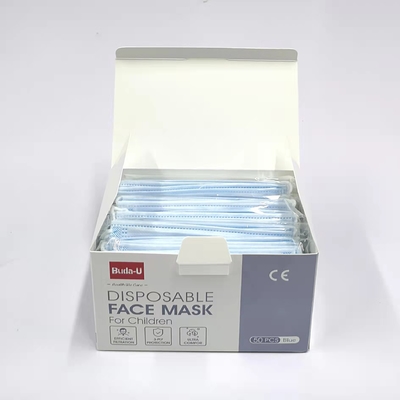 出口国外儿童医用口罩，一次性三层儿童防护口罩，已获CE FDA注册认证，10个x5包/盒
