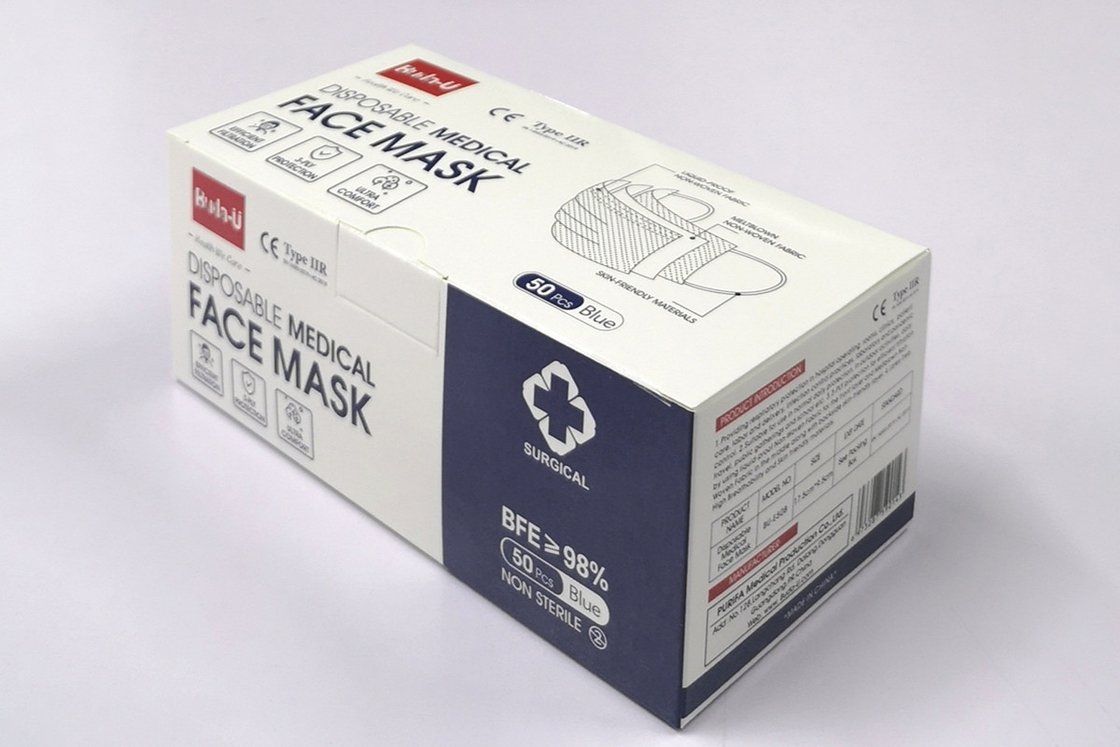 国外销售一次性使用外科防护口罩，无尘车间生产三层防护口罩，FDA CE认证