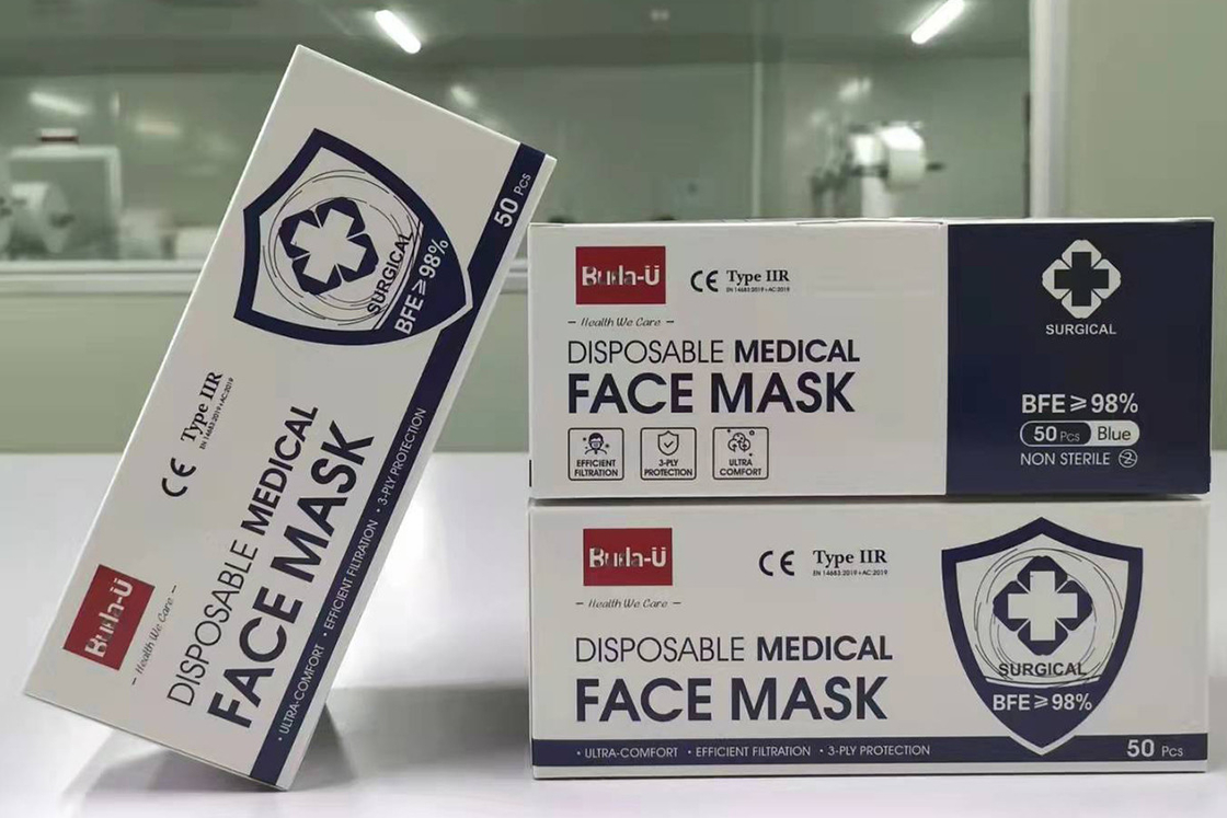 国外出售FDA认证一次外科防护口罩，美国ASTM标准三层外科口罩，含水驻极熔喷布